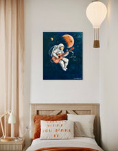 Playing gitar in the space