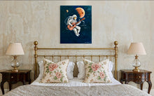 Playing gitar in the space