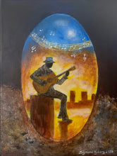 Playing gitar in the night