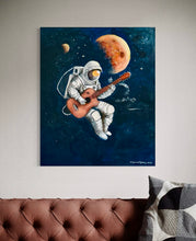 Playing gitar in the space