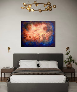 Planets in space, 100 x 120 cm