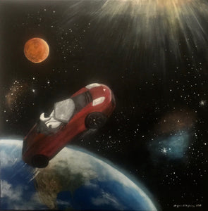 "Tesla in space II" - print