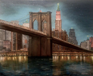 "Brooklyn Bridge and Empire State Building", (print) - Sigmund Nyberg Artist