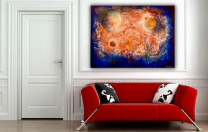 Planets in space, 100 x 120 cm
